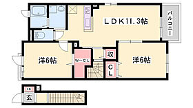 カルペ・ディエムＡ  ｜ 兵庫県宍粟市山崎町下広瀬（賃貸アパート2LDK・2階・58.21㎡） その2