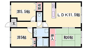 パインヒル・コーナン  ｜ 兵庫県姫路市飾磨区下野田2丁目（賃貸マンション3LDK・1階・64.00㎡） その2