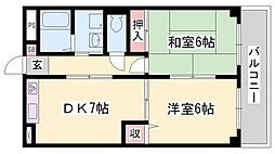 シャトレ手柄 2DKの間取図画像