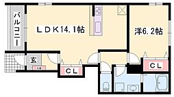 サニーガーデン 1LDKの間取図画像