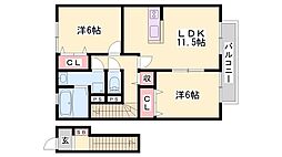 ローズコート野添 A棟 2階/-