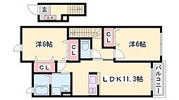 ヴィエルジュ 2LDKの間取図画像