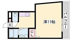 メゾンハピネス 1Kの間取図画像