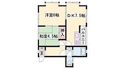 ハイツスガハラ 2DKの間取図画像