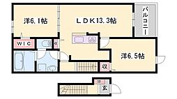 サニーレジデンス3 2LDKの間取図画像
