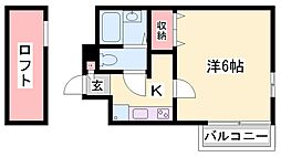 ジュネス城北新町2 1Kの間取図画像