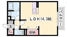 サニーハイツミキ ワンルームの間取図画像