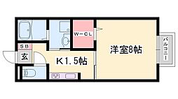 ジェントル阿成 1Kの間取図画像