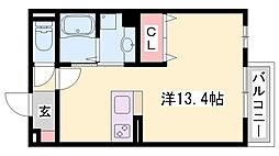 ハーベスト-コープ ワンルームの間取図画像