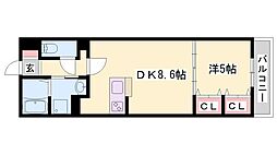 MISTRAL龍野町 1LDKの間取図画像