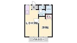 三浦ハイツ 1LDKの間取図画像