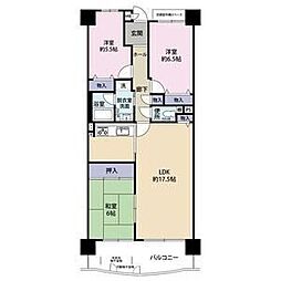 第二網干駅前マンション 3LDKの間取図画像