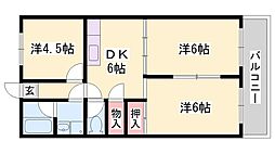 東今宿中村コーポパート2 3DKの間取図画像