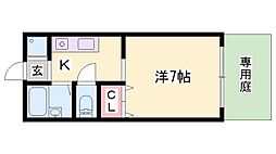 パセオ柿山伏 1Kの間取図画像