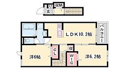 カンプ・ノウ 2LDKの間取図画像