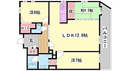 プレステージ姫路駅前センタープレイス 3LDKの間取図画像