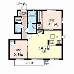 シーサイドビラ3 2LDKの間取図画像