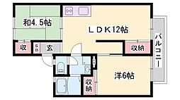エルハイツイイダ 2LDKの間取図画像