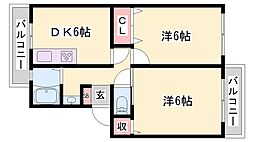 グリーンヒルズ土山 2DKの間取図画像