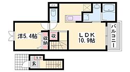 玲巧ハイツ八丁 1LDKの間取図画像