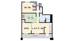 ブランビュー加古川本町 3LDKの間取図画像