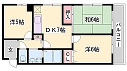 ロイヤルコーポ広畑 3DKの間取図画像