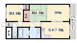 リープラス滝野社 3DKの間取図画像