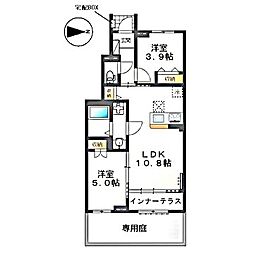 ヴィラ ステートリー 2LDKの間取図画像