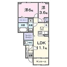 メゾン・ルリアン 2LDKの間取図画像