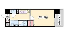 クロスフロント十二所線 1Kの間取図画像