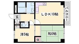 ハイツゆめさき 2LDKの間取図画像