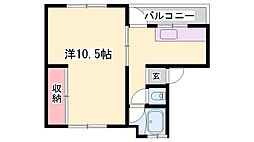 中田マンション 1Kの間取図画像