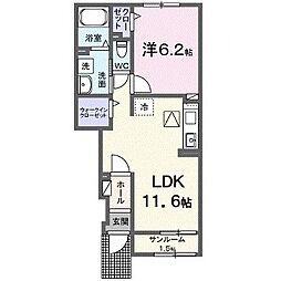 イーストウッド2 1LDKの間取図画像