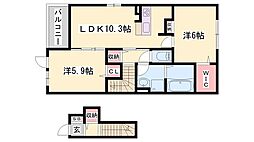 クルミルクルミ 2LDKの間取図画像