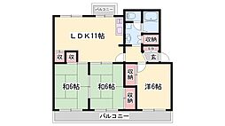 尾上グリーンハイツF棟 3LDKの間取図画像