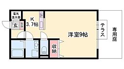 グランマーシーマサノA 1Kの間取図画像