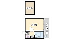 プレナードみき 1Kの間取図画像
