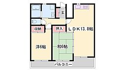 フレンドM東山 2LDKの間取図画像