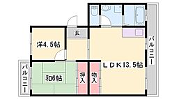 日成曽根コーポ2棟 2LDKの間取図画像