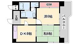 ロイヤルコーポ東雲 2DKの間取図画像