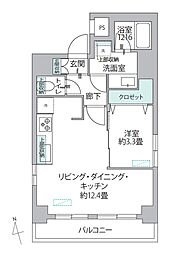 スカイコート銀座東2 1LDKの間取図画像