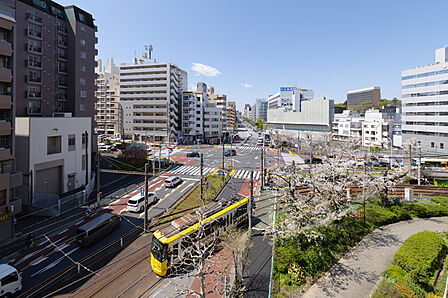 春には窓から桜を望むことができ、日本の四季を感じることができます。