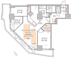 セントラルレジデンス新宿シティタワー 3LDKの間取図画像