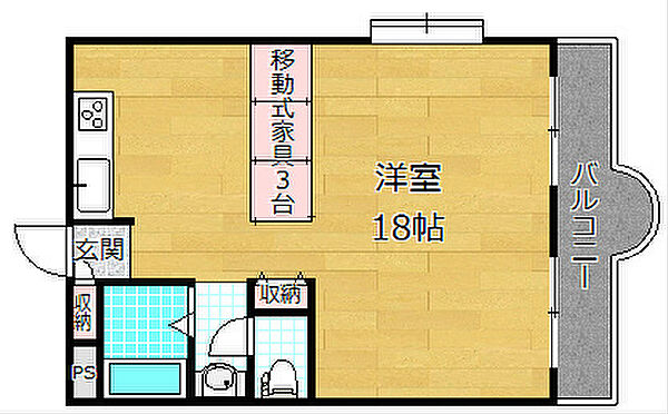 有馬パレス禁野 ｜大阪府枚方市禁野本町１丁目(賃貸マンション1R・4階・38.88㎡)の写真 その2