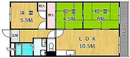 グリーンルーフコート 3LDKの間取図画像