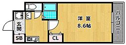 M'プラザ津田駅前11番館 1Kの間取図画像