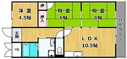 コーポ牧野 3LDKの間取図画像