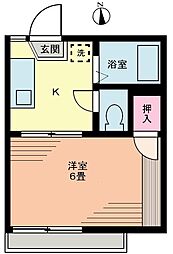 コーポいたがき 1Kの間取図画像