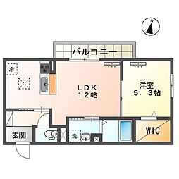 JR東海道・山陽本線 能登川駅 徒歩23分の賃貸アパート 1階1LDKの間取り