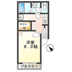 ドリームハイツ5 1Kの間取図画像